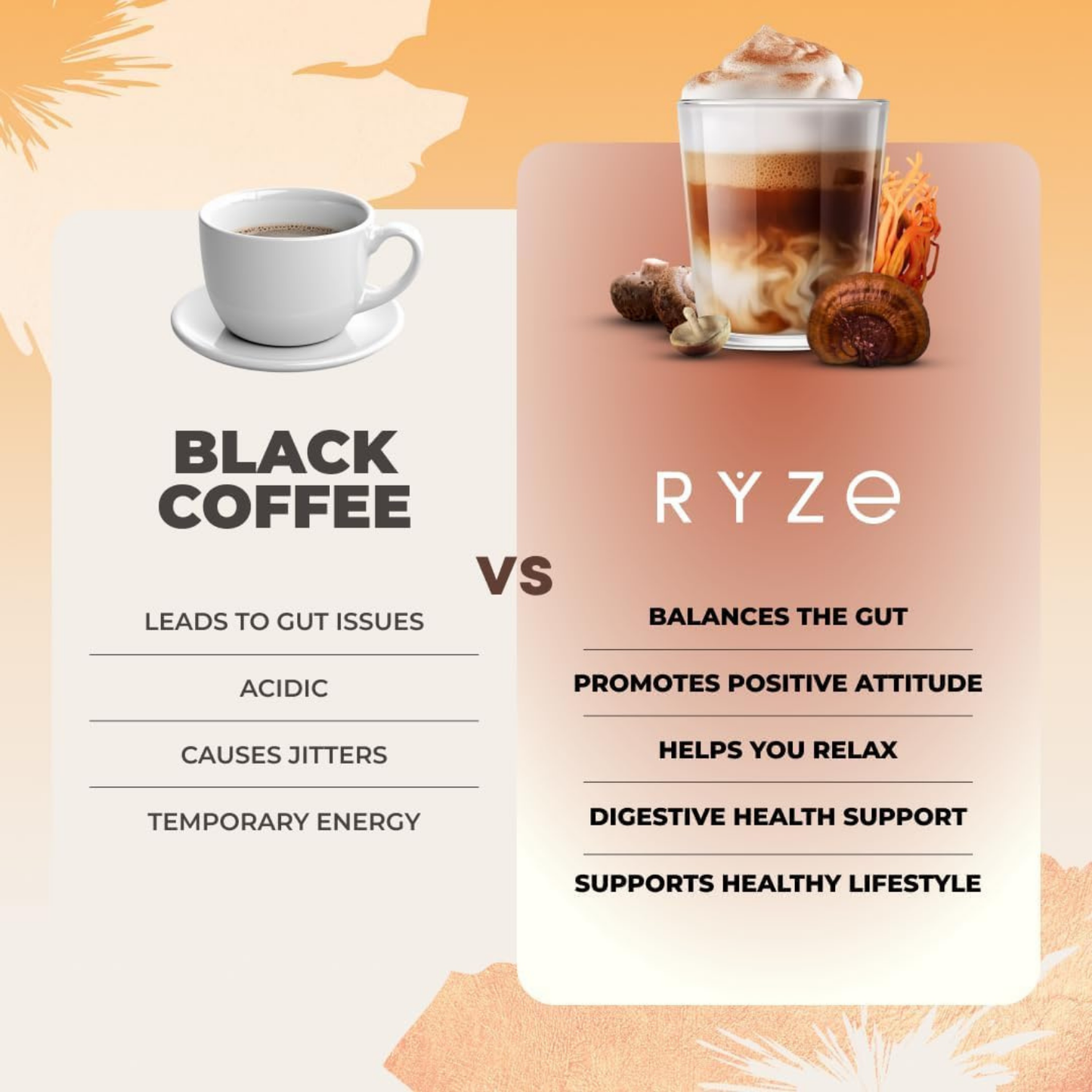 RYZE Mushroom Coffee Medium Roast 30 Servings 2 Bags