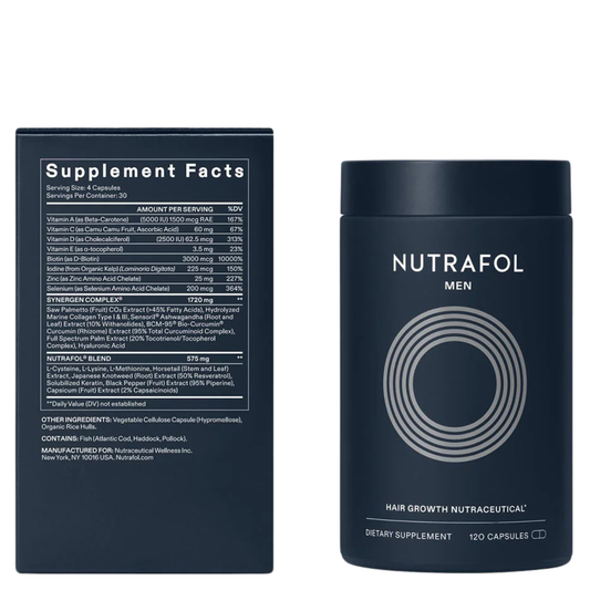 Men's Hair Growth Supplements 120 Capsules - 1 Month Supply by Nutrafol