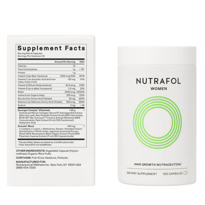Women's Hair Growth Supplements 120 Capsules - 1 Month Supply by Nutrafol