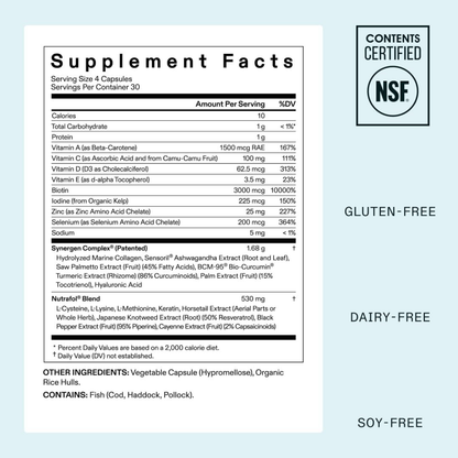 Women's Hair Growth Supplements 120 Capsules - 1 Month Supply by Nutrafol