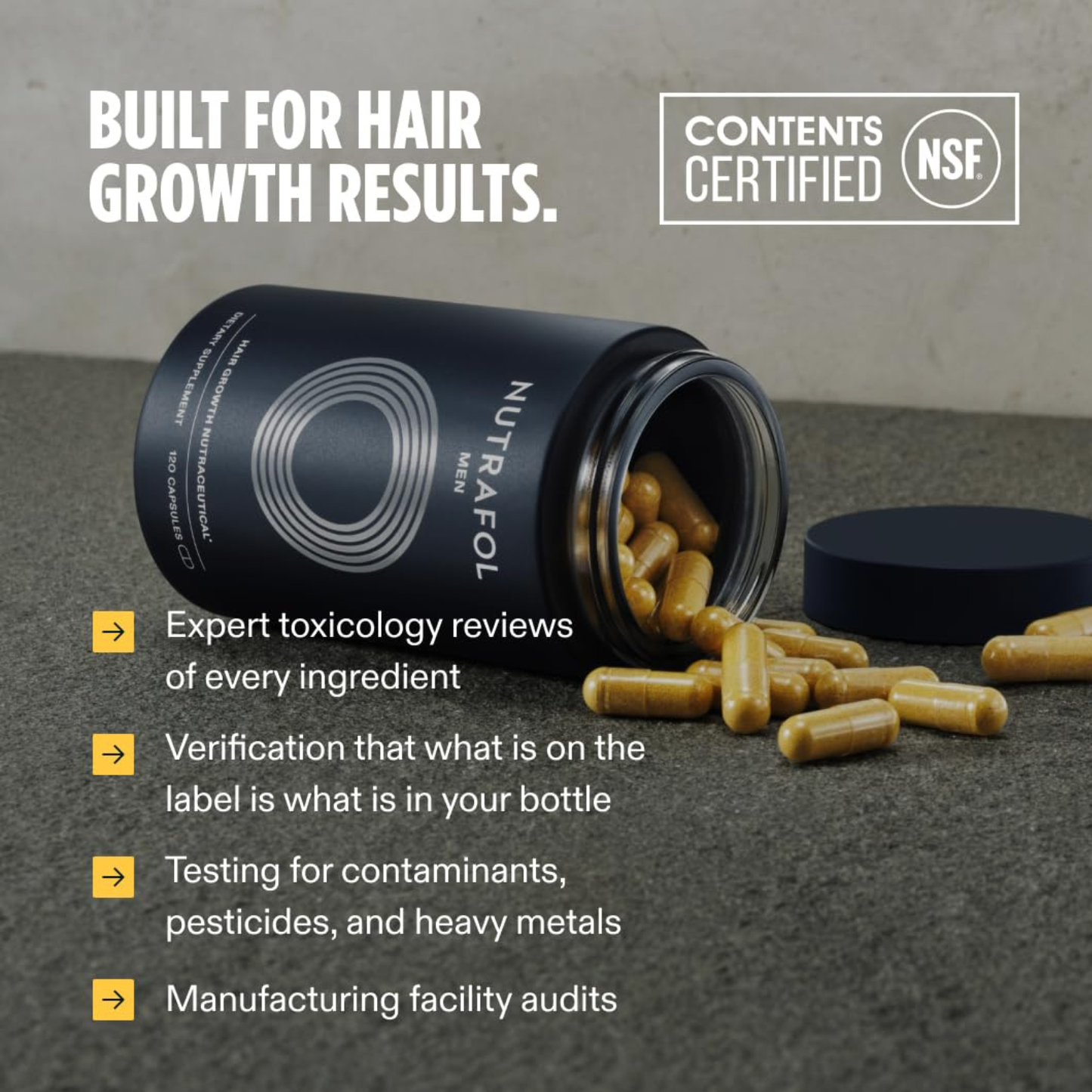 Men's Hair Growth Supplements 120 Capsules - 1 Month Supply by Nutrafol
