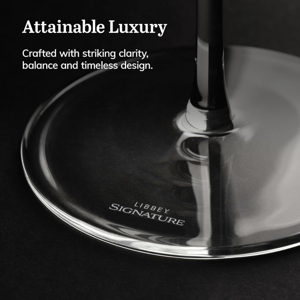 Signature Kentfield Estate All-Purpose Wine Glasses Set of 4 | Premium Long Stem Crystal Clear Wine Glasses for Red & White Wine